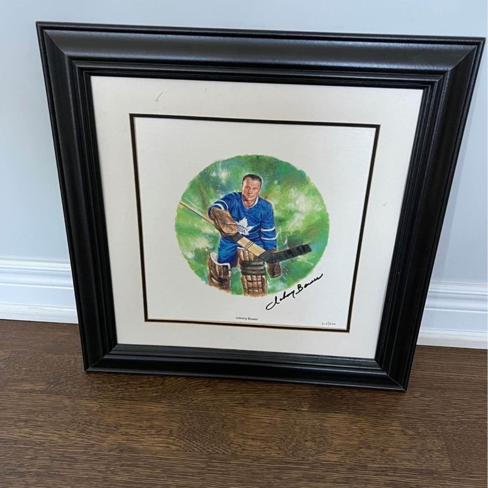 JOHNNY BOWER AUTOGRAPHED OFFICIAL CANADA POST PRINT - NUMBERED 312/500